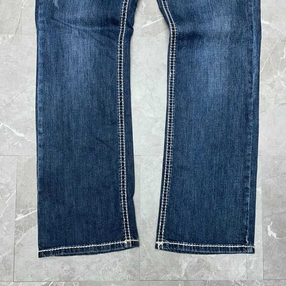 LA Idol Jeans Womens 19 Embellished Embroidered Dark Wash Bedazzled 41x34 - Picture 6 of 12